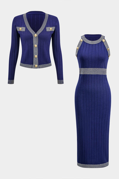 Laura | Strick-Set mit Cardigan & Bleistiftkleid