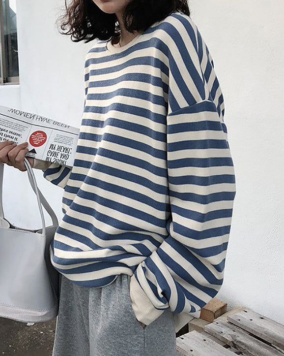 Wendy® | Retro-gestreifte Bluse mit langen Ärmeln