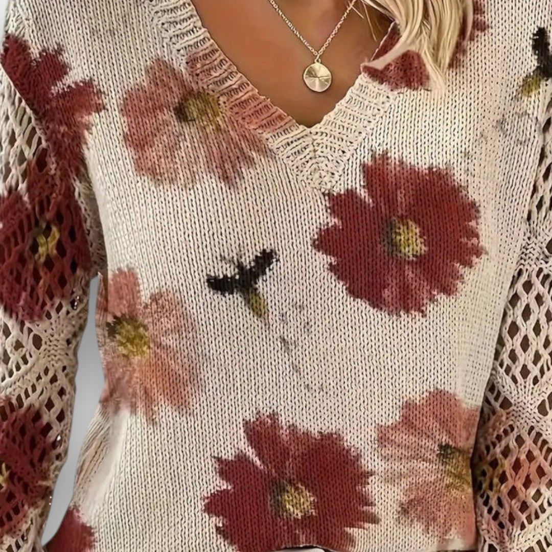 Aurelia – Eleganter Pullover mit Blumendesign