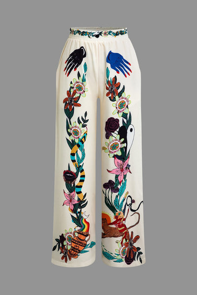 Anneliese | Künstlerisches Zweiteiler-Set mit Kunst-Print & Statement-Design