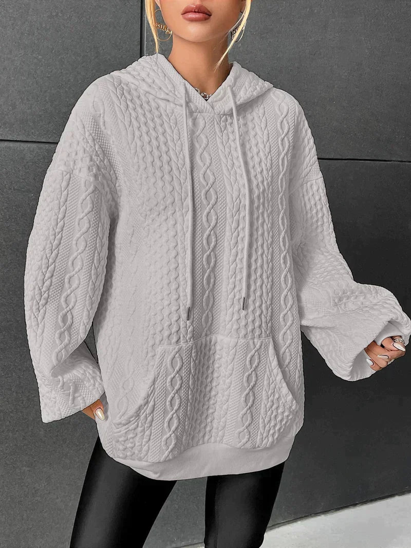 Sandra® | Übergroßer Pullover mit Kapuze und Kordelzug