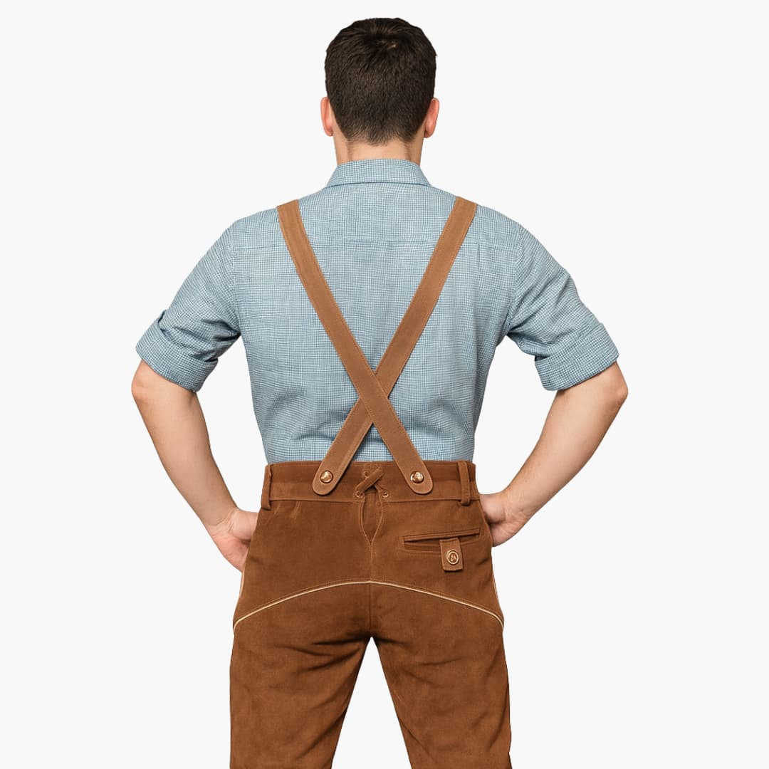 Helle Kniebund Lederhose für Herren - Oktoberfest 2025