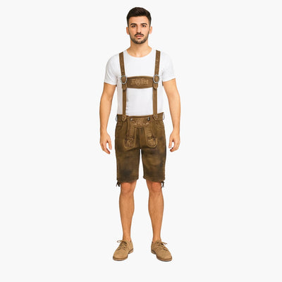 Bestickte Trachtenhose mit Hosenträgern für Herren - Oktoberfest 2025