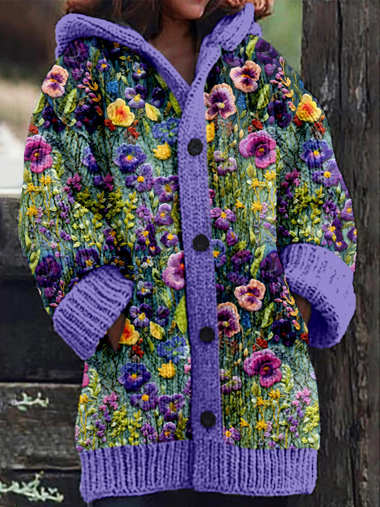 Aurora™ Strickjacke mit Wildblumen-Stickerei