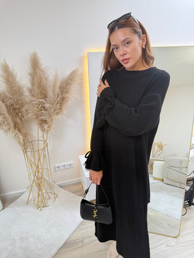 Strick-Kleid mit Ballonärmeln