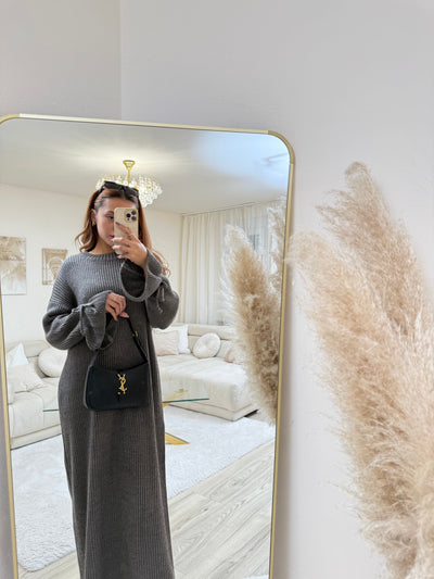 Strick-Kleid mit Ballonärmeln