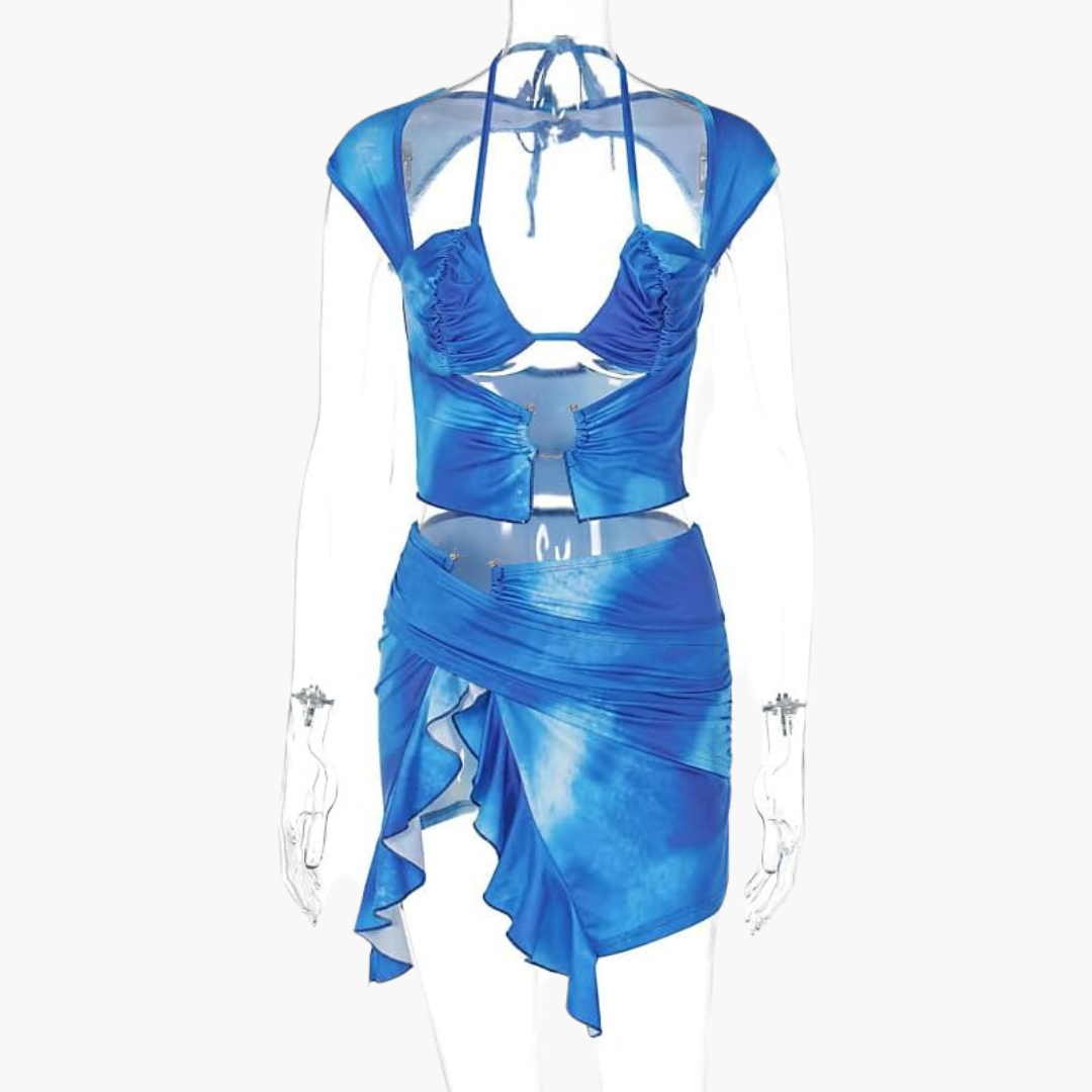 Cut-Out Co-Ord Zweiteiler - Damen Sommerlook für den Strand