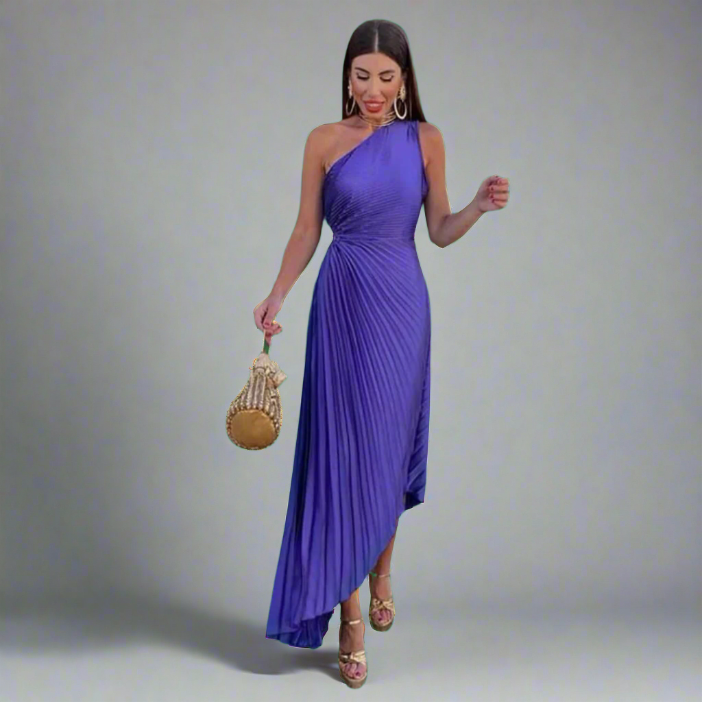 Drosmara | Elegantes Midi-Kleid mit Off-Shoulder-Design