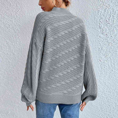 Eleganter Rollkragenpullover aus Zopfmuster für Damen