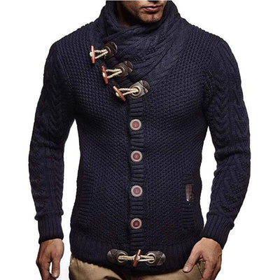 Herren Strapazierfähiger Strickpullover mit asymmetrischem Kragen Aliams