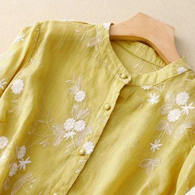 Camille | Elegante Bluse aus bestickter Baumwolle