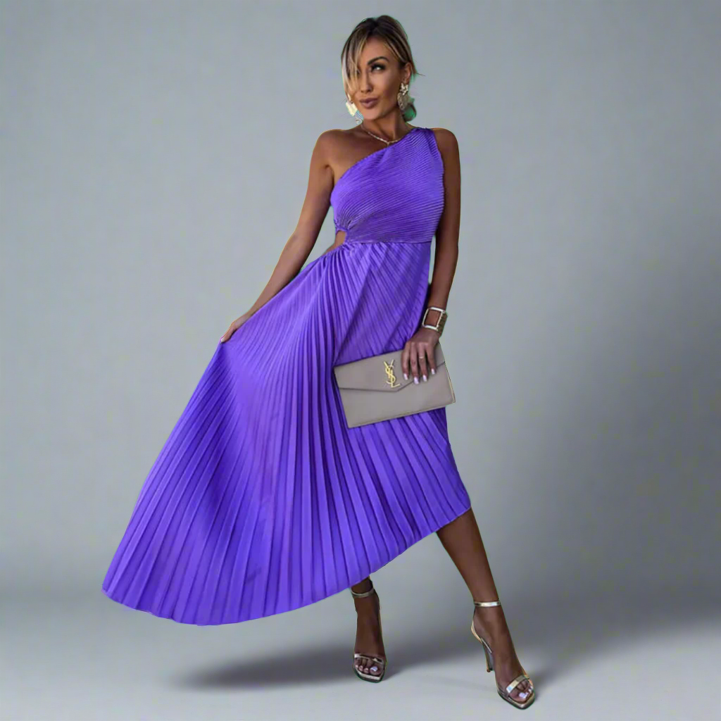 Drosmara | Elegantes Midi-Kleid mit Off-Shoulder-Design