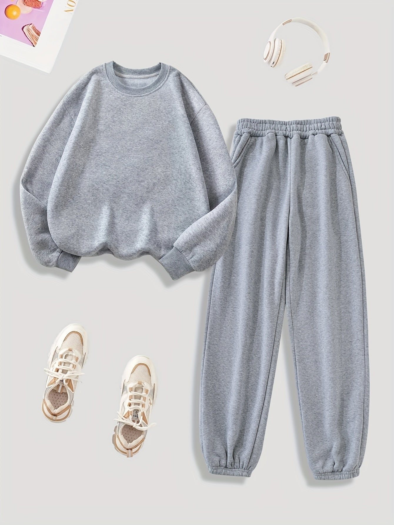 Jimena® | Plüschgefüttertes Langarmpullover- und Trainingsanzug-Set – ideal für Herbst/Winter