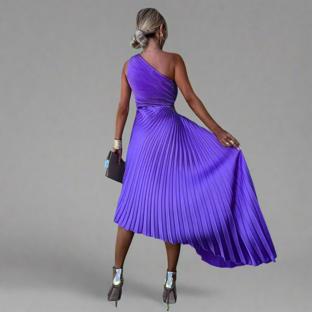 Drosmara | Elegantes Midi-Kleid mit Off-Shoulder-Design