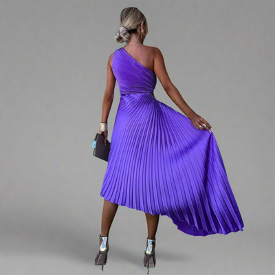 Drosmara | Elegantes Midi-Kleid mit Off-Shoulder-Design