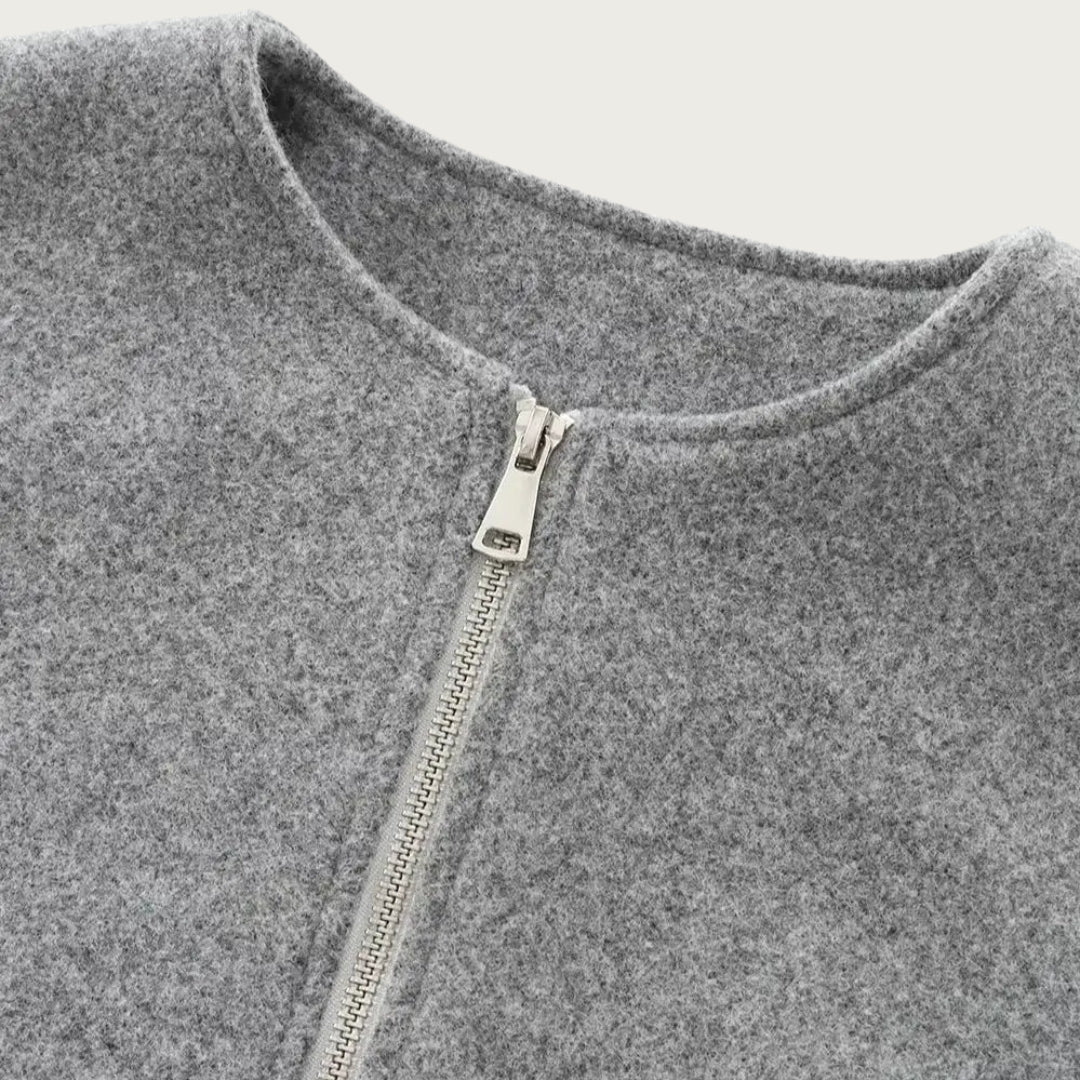 Cropped Damen Übergangsjacke – mit Ballonärmeln & modernem Schnitt