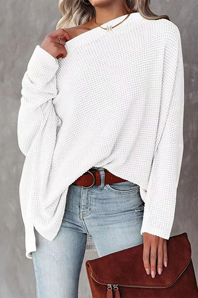 Trendy Off-Shoulder Pullover in Übergröße für Damen