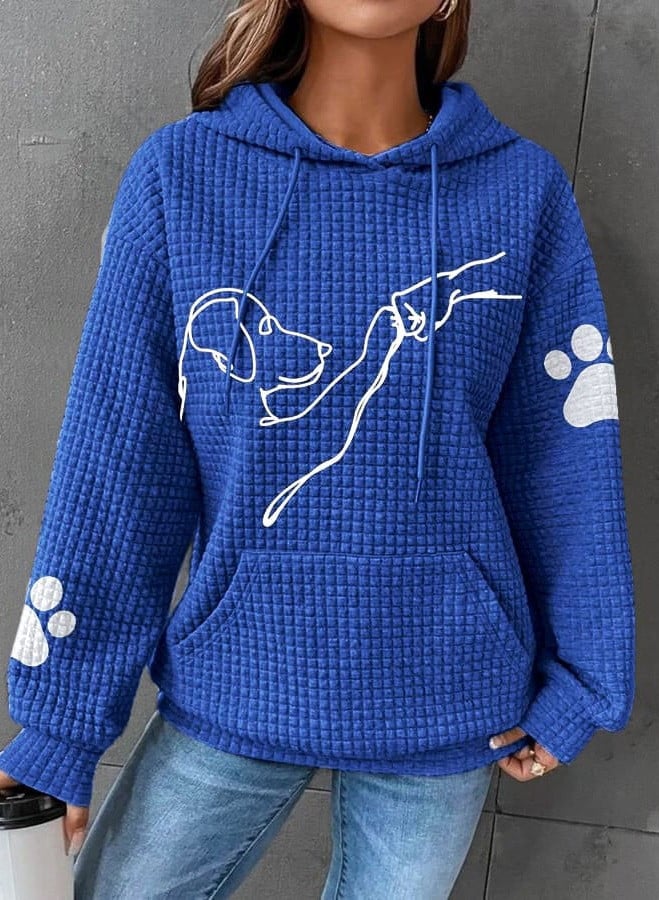 Gestrickter Hundekapuzenpullover für Damen