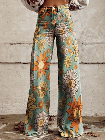 Mia - weite vintage-blumenhose
