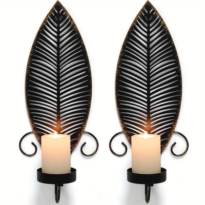 FoliGlow - Kerzenhalter Satz in Blatt Gestaltung