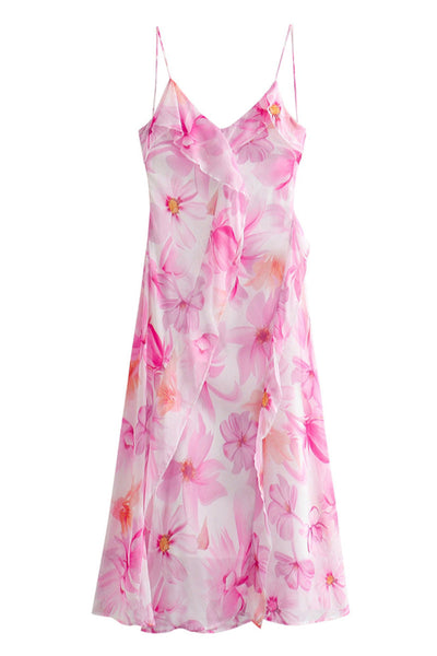 Halterneck Kleid Rüschen & Rückenfrei – Leichtes Abendkleid Damen