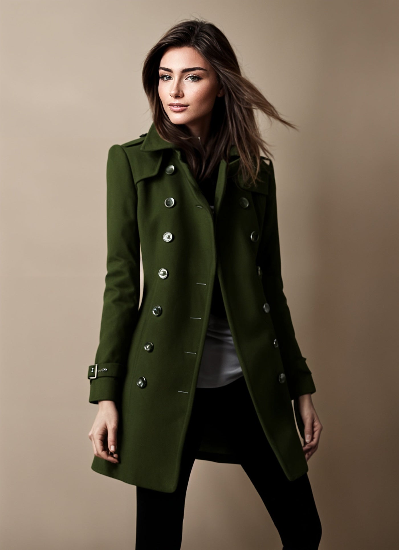 Raffinierte jacke mit knopfverschluss für damen