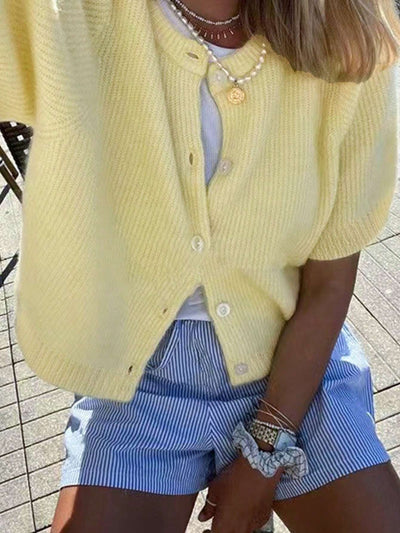 Strick-Cardigan mit kurzen Ärmeln – Lässig, Leicht & Ideal für den Sommer