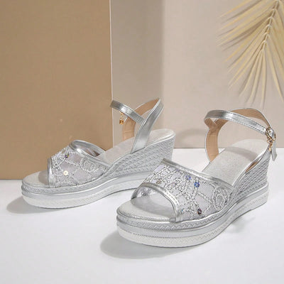 Cara - Normale Keilab Klobige Sandalen