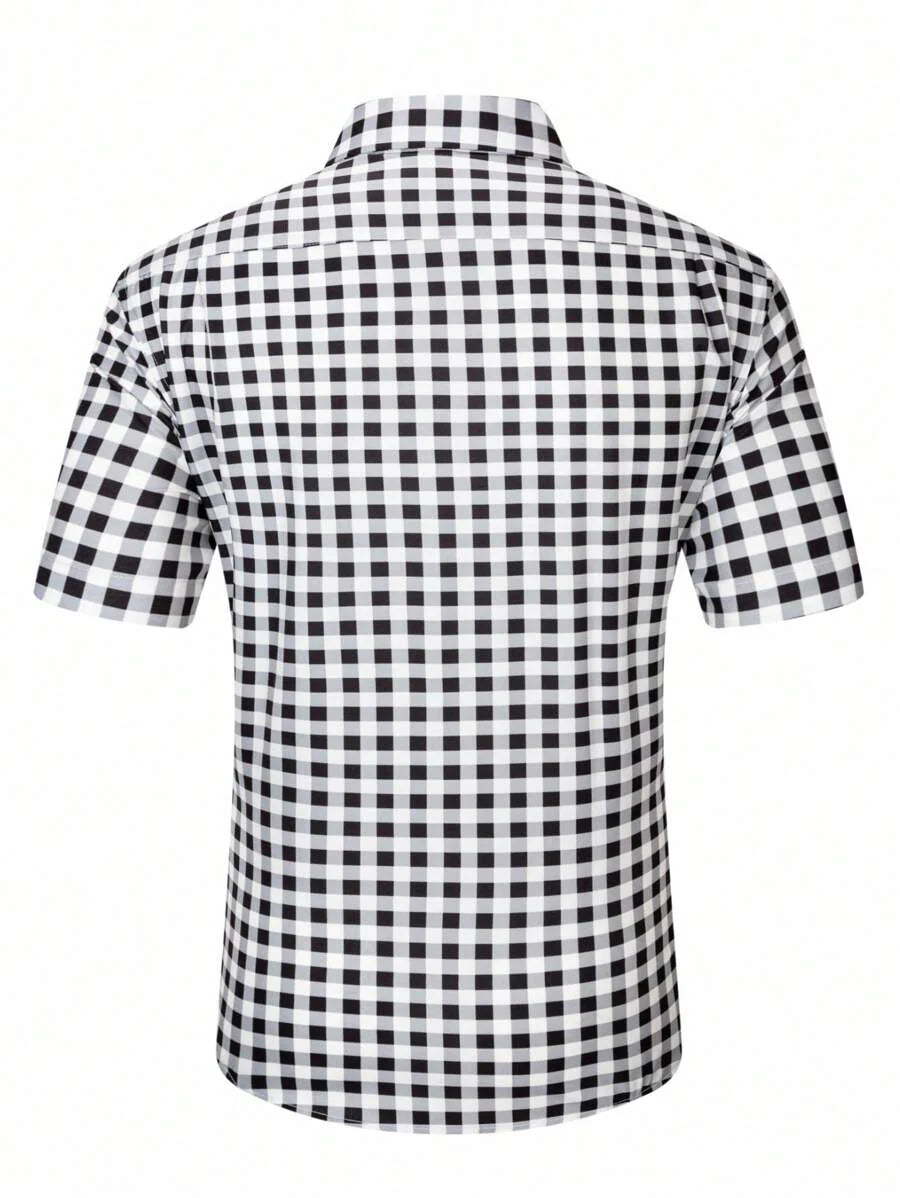 Oktoberfest Karohemd Herren – Kurzarm Trachtenhemd in Rot-Weiß