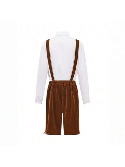 Oktoberfest Lederhosen Set für Herren – Traditionelle Trachtenhose mit Hemd