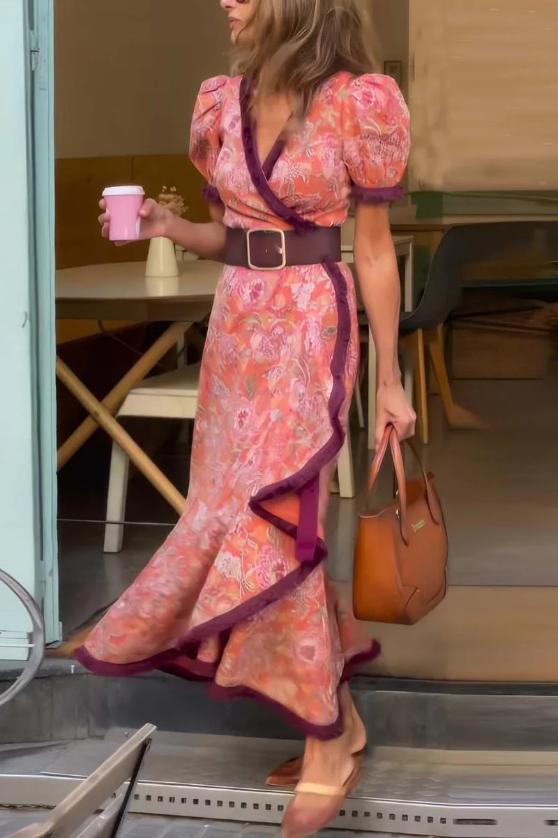 Romina | Elegantes rosa Maxikleid