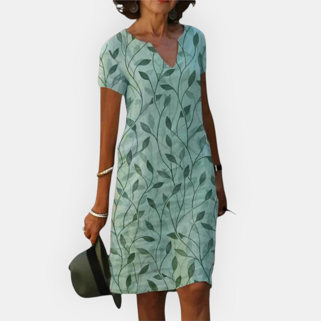 Carol™ Entspanntes V-Ausschnitt Kleid