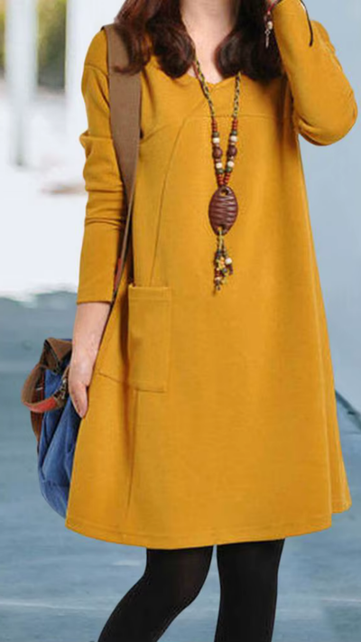 Summer - Lässiges Jerseykleid mit Tasche