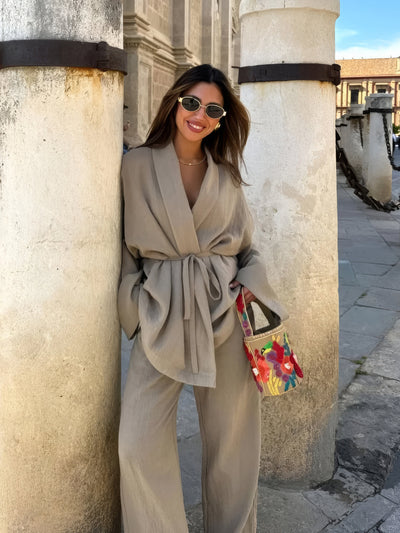 Gabriela® | Leinen-Kimono-Set