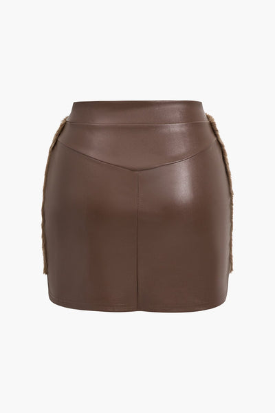 Antonia | Kunstleder-Set mit Kunstpelz-Details