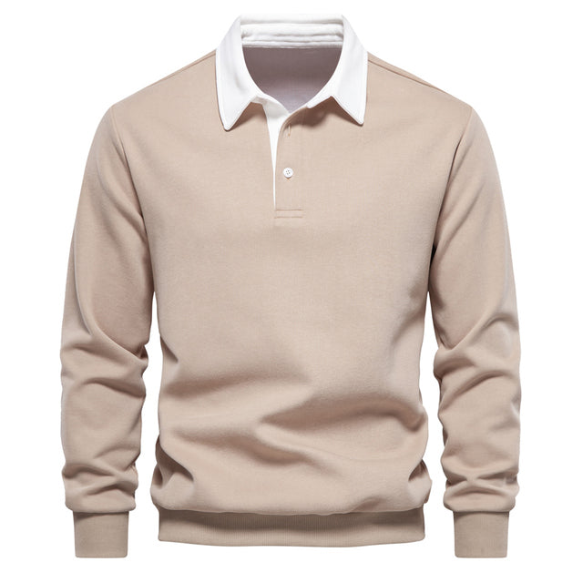 Pullover Herren Langarm Polo | Klassischer Kragen