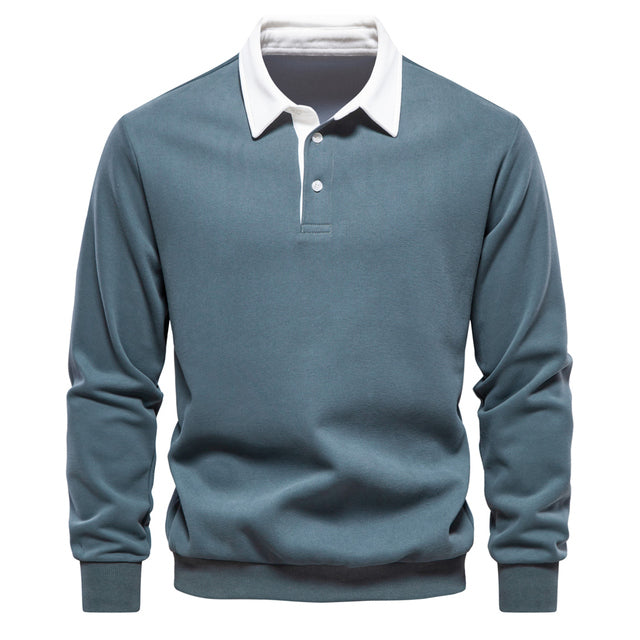 Pullover Herren Langarm Polo | Klassischer Kragen