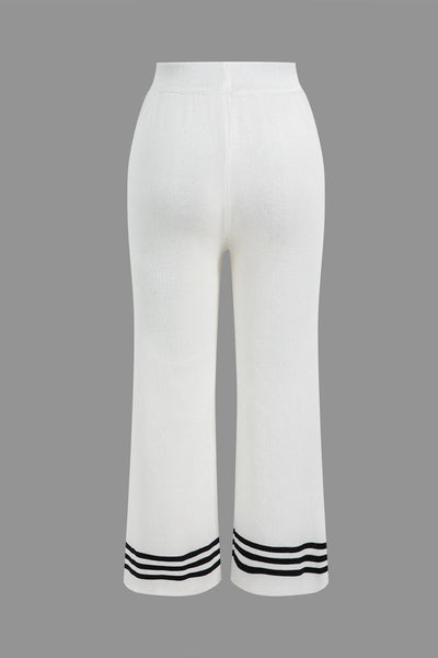 Ariella | Stilvolles Strick-Zweiteiler-Set mit Cropped-Cardigan & Weitbein-Hose