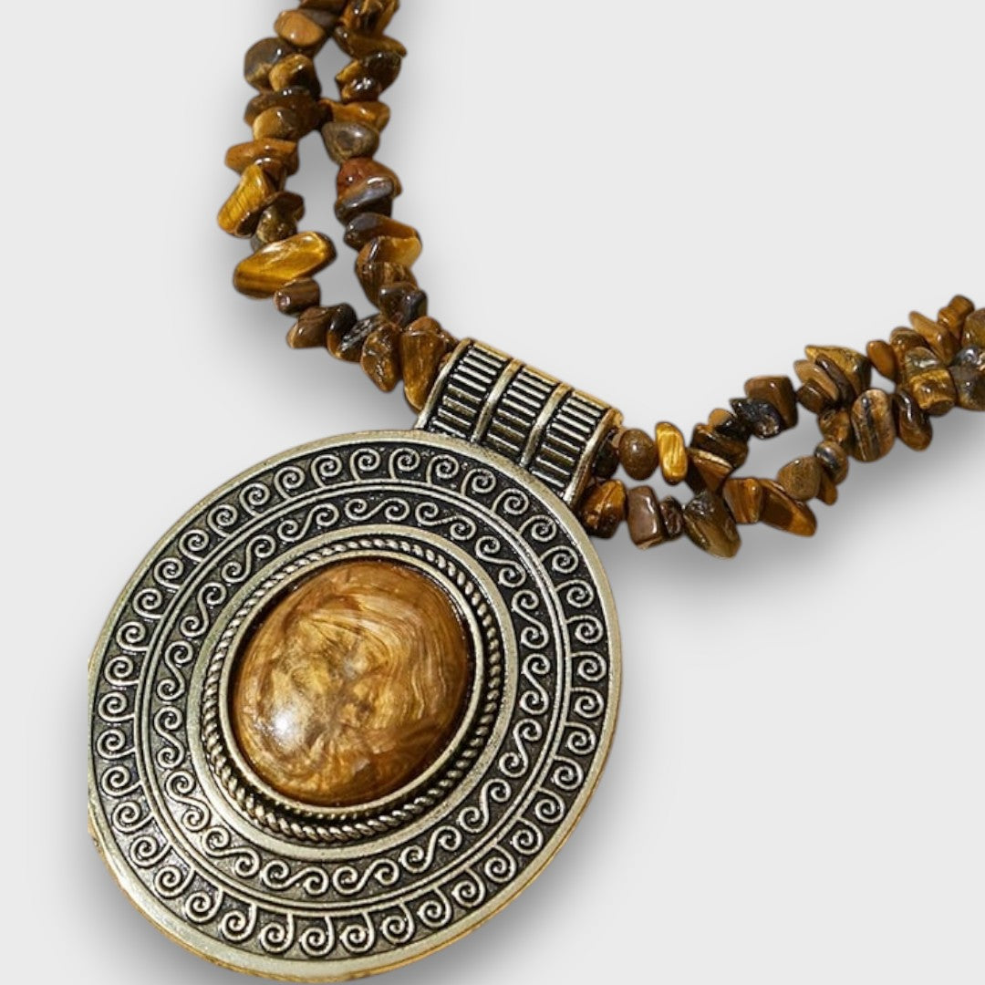 Maralis – Vintage Halskette mit Naturstein-Anhänger