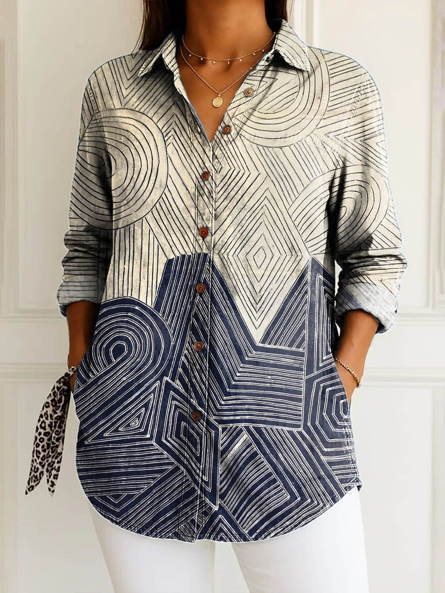 Elise | Hemd mit geometrischen Linien