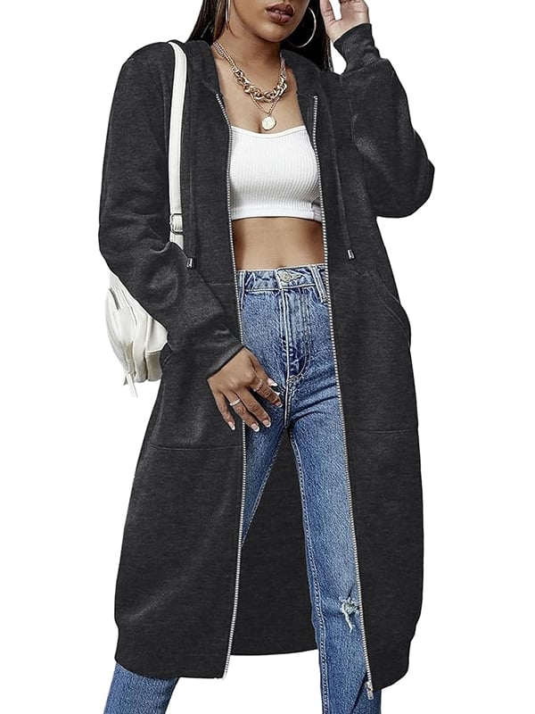 Nayvah - Langarm Kapuzenpullover Mit Reißverschluss