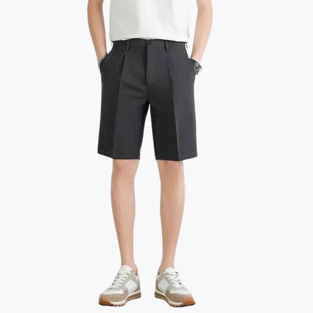 Herren Sommer Shorts mit Bundfalten Reißverschluss und Slim Fit