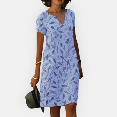 Carol™ Entspanntes V-Ausschnitt Kleid