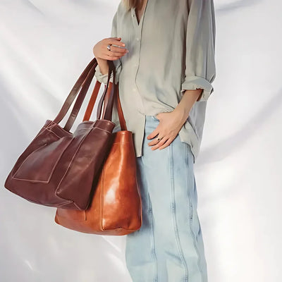 Luxuriöse vegane Lederhandtasche – Geräumige & stilvolle Tasche