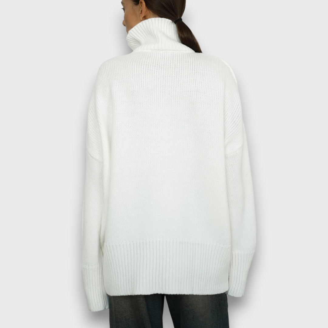 Miles – Minimalistischer Rollkragenpullover in Off-White