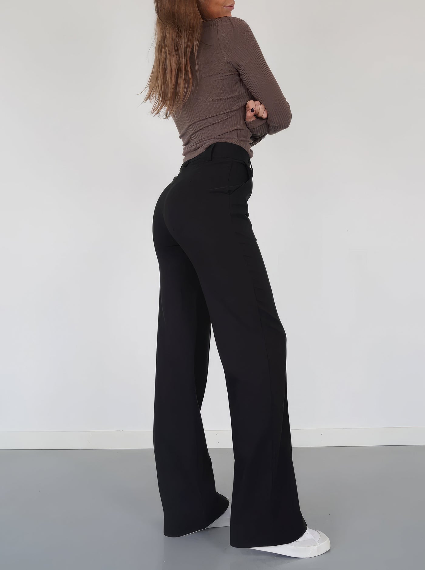 Damen High-Waist Hose mit geradem Bein – Eleganter Business Look