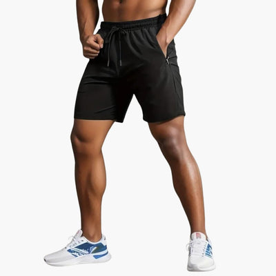 Herren-Trainingsshorts mit Reißverschlusstaschen und Kordelzug