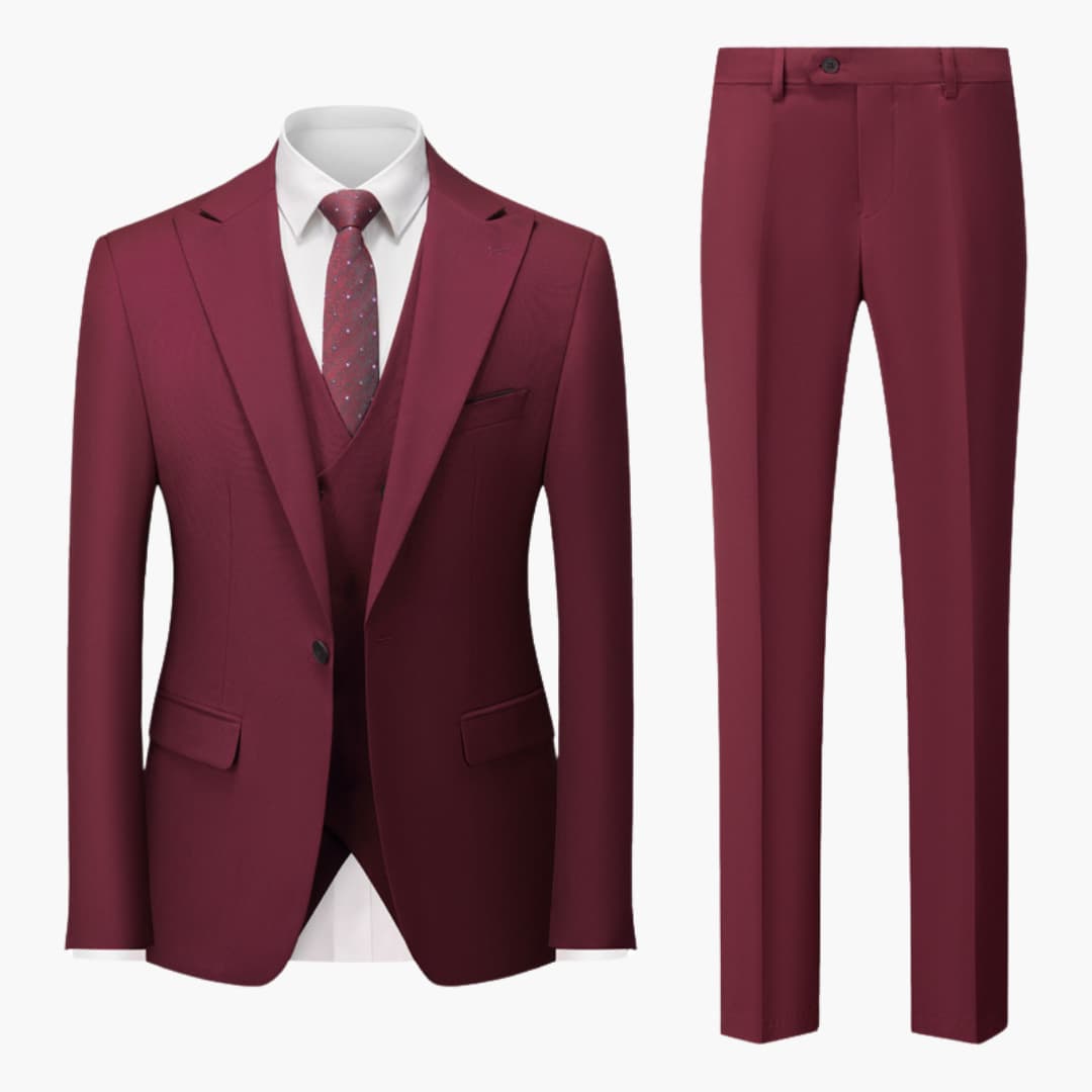 Eleganter Slim Fit Anzug - Herren 3-teilig für Business