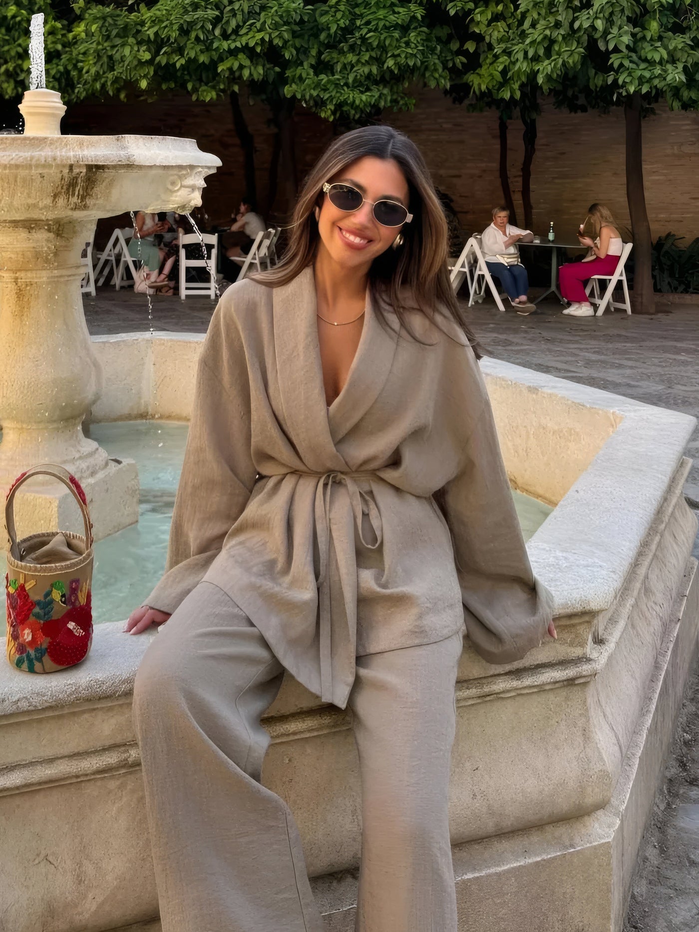 Gabriela® | Leinen-Kimono-Set