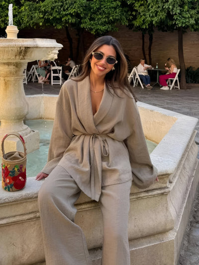 Gabriela® | Leinen-Kimono-Set